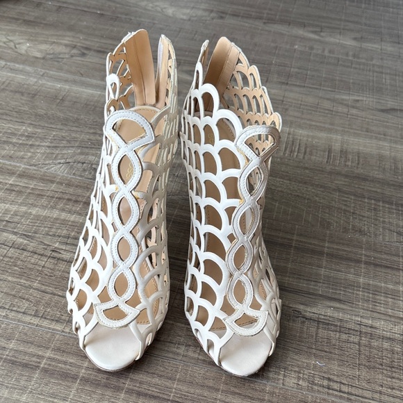 Sergio Rossi Shoes - Elegant Cream Cutout Women's Shoes